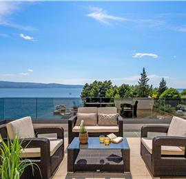 5 bedroom beachfront villa with heated pool near Omis, sleeps 9